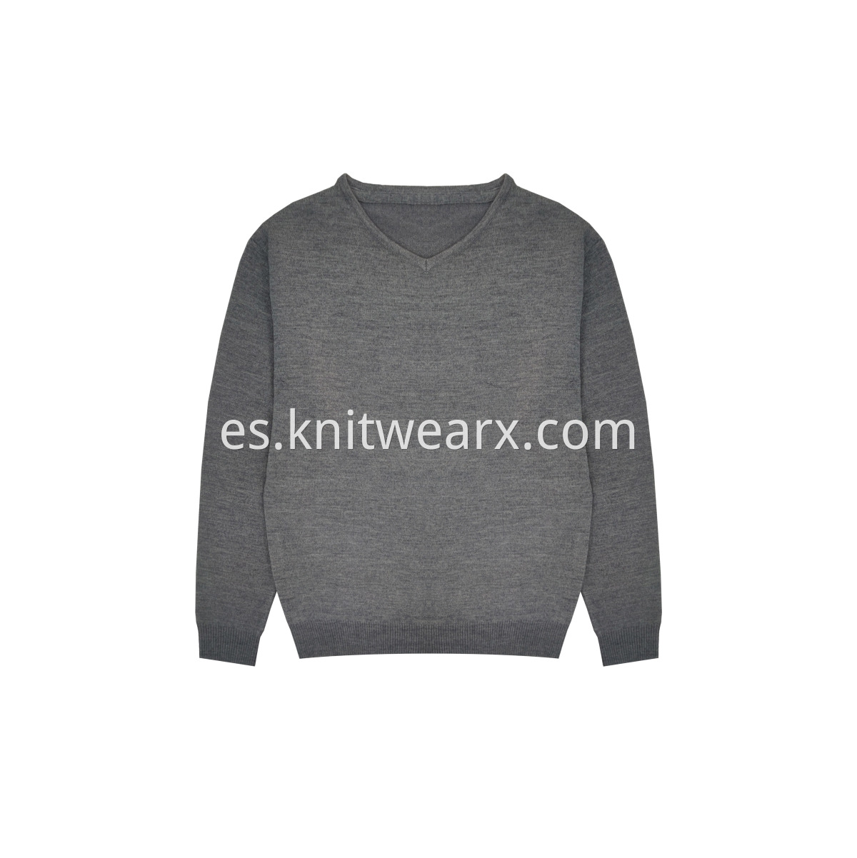 Men's Knitted Warm Sweater V-neck Wool Blend Pullover